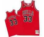 Chicago Bulls #33 Scottie Pippen Authentic Red Throwback Basketball Jersey