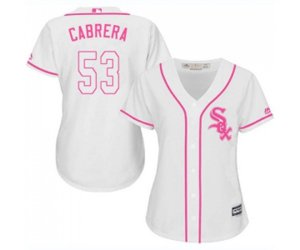 Women\'s Chicago White Sox #53 Melky Cabrera Replica White Fashion Cool Base Baseball Jersey