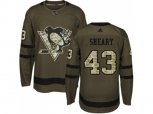 Adidas Pittsburgh Penguins #43 Conor Sheary Green Salute to Service Stitched NHL Jersey