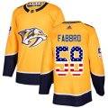 Nashville Predators #58 Dante Fabbro Authentic Gold USA Flag Fashion NHL Jersey
