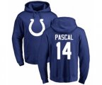 Indianapolis Colts #14 Zach Pascal Royal Blue Name & Number Logo Pullover Hoodie