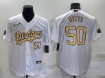 Los Angeles Dodgers #50 Mookie Betts Number White 2022 All Star Stitched Cool Base Nike Jersey