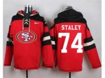 San Francisco 49ers #74 Joe Staley Red Player Pullover Hoodie