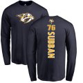 Nashville Predators #76 P.K Subban Navy Blue Backer Long Sleeve T-Shirt