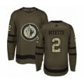 Winnipeg Jets #2 Anthony Bitetto Authentic Green Salute to Service Hockey Jersey