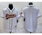 Cleveland Browns Blank White Stitched MLB Cool Base Nike Baseball Jersey