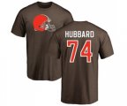 Cleveland Browns #74 Chris Hubbard Brown Name & Number Logo T-Shirt