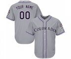 Colorado Rockies Customized Replica Grey Road Cool Base Baseball Jersey