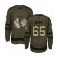 Chicago Blackhawks #65 Andrew Shaw Authentic Green Salute to Service Hockey Jersey