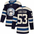 Columbus Blue Jackets #53 Gabriel Carlsson Authentic Navy Blue Alternate NHL Jersey