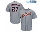 Detroit Tigers #27 Jordan Zimmermann Authentic Grey Road Cool Base MLB Jersey