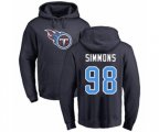 Tennessee Titans #98 Jeffery Simmons Navy Blue Name & Number Logo Pullover Hoodie