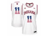 2016 US Flag Fashion Men's Indiana Hoosiers Isiah Thomas #11 Big 10 Patch College Basketball Authentic Jerseys - White