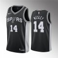 San Antonio Spurs #14 Blake Wesley Black Association Edition Stitched Jersey