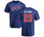 Buffalo Bills #29 T.J. Yeldon Royal Blue Name & Number Logo T-Shirt