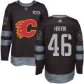 Calgary Flames #46 Marek Hrivik Authentic Black 1917-2017 100th Anniversary NHL Jersey