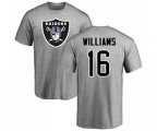 Oakland Raiders #16 Tyrell Williams Ash Name & Number Logo T-Shirt