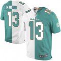 Miami Dolphins #13 Dan Marino Elite Aqua Green White Split Fashion NFL Jersey