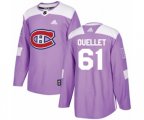 Montreal Canadiens #61 Xavier Ouellet Authentic Purple Fights Cancer Practice NHL Jersey
