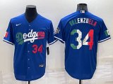 Los Angeles Dodgers #34 Toro Valenzuela Royal Mexico Cool Base Stitched Baseball Jersey