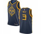 Golden State Warriors #3 David West Swingman Navy Blue Basketball Jersey - City Edition