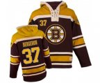 Old Time Hockey Boston Bruins #37 Patrice Bergeron Authentic Black Sawyer Hooded Sweatshirt NHL Jersey