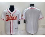 Kansas City Chiefs Blank White With Patch Cool Base Stitched Baseball Jersey