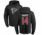 Atlanta Falcons #14 Justin Hardy Black Name & Number Logo Pullover Hoodie