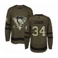 Pittsburgh Penguins #34 Nathan Legare Authentic Green Salute to Service Hockey Jersey