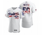 Mookie Betts Los Angeles Dodgers White 2020 Stars & Stripes 4th of July Jersey
