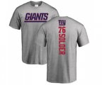 New York Giants #76 Nate Solder Ash Backer T-Shirt