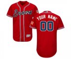 Atlanta Braves Customized Red Alternate Flex Base Authentic Collection Baseball Jersey