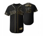 2019 Golden Edition Boston Red Sox Black #15 Dustin Pedroia Flex Base Jersey