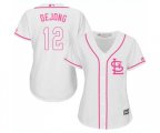Women's St. Louis Cardinals #12 Paul DeJong Replica White Fashion Cool Base Baseball Jersey