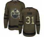 Edmonton Oilers #31 Grant Fuhr Authentic Green Salute to Service NHL Jersey