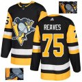 Pittsburgh Penguins #75 Ryan Reaves Authentic Black Fashion Gold NHL Jersey