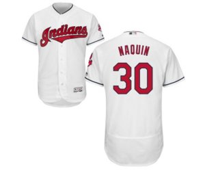 Cleveland Indians #30 Tyler Naquin White Flexbase Authentic Collection Baseball Jersey