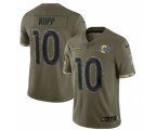 Los Angeles Rams #10 Cooper Kupp 2022 Olive Salute To Service Limited Stitched Jersey