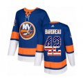 New York Islanders #42 Cole Bardreau Authentic Royal Blue USA Flag Fashion Hockey Jersey