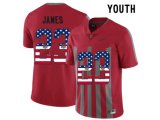 2016 US Flag Fashion Youth Ohio State Buckeyes Lebron James #23 College Football Alternate Elite Jersey - Scarlet