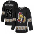 Ottawa Senators #74 Mark Borowiecki Authentic Black Team Logo Fashion NHL Jersey