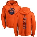 Edmonton Oilers #55 Mark Letestu Orange One Color Backer Pullover Hoodie