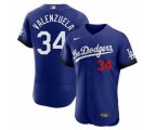 Los Angeles Dodgers #34 Fernando Valenzuela Blue 2020 World Series Stitched Baseball Jersey