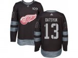Detroit Red Wings #13 Pavel Datsyuk Black 1917-2017 100th Anniversary Stitched NHL Jersey