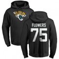 Jacksonville Jaguars #75 Ereck Flowers Black Name & Number Logo Pullover Hoodie