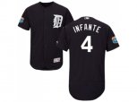 Detroit Tigers #4 Omar Infante Navy Blue Flexbase Authentic Collection Stitched MLB Jersey