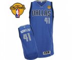 Dallas Mavericks #41 Dirk Nowitzki Authentic Royal Blue Road Finals Patch Basketball Jersey
