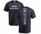 Seattle Seahawks #99 Quinton Jefferson Navy Blue Backer T-Shirt