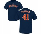 Houston Astros #41 Brad Peacock Navy Blue Name & Number T-Shirt