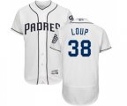 San Diego Padres #38 Aaron Loup White Home Flex Base Authentic Collection Baseball Jersey